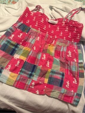 Girls Pink Patchwork Smocked Sundress - Casual Play Dress